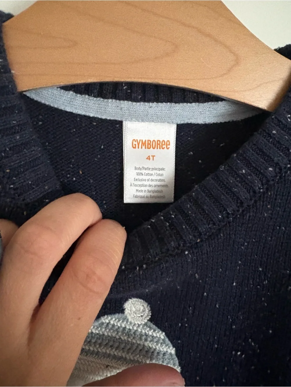 Gymboree Boys Holiday Navy Crewneck Sweater with Snowman